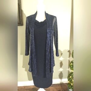 Connected Apparel - Vintage Black Sleeveless Dress & Evening Jacket - 8P